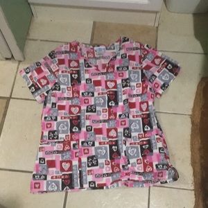 Womens Scrubs M scrub top Valentine’s